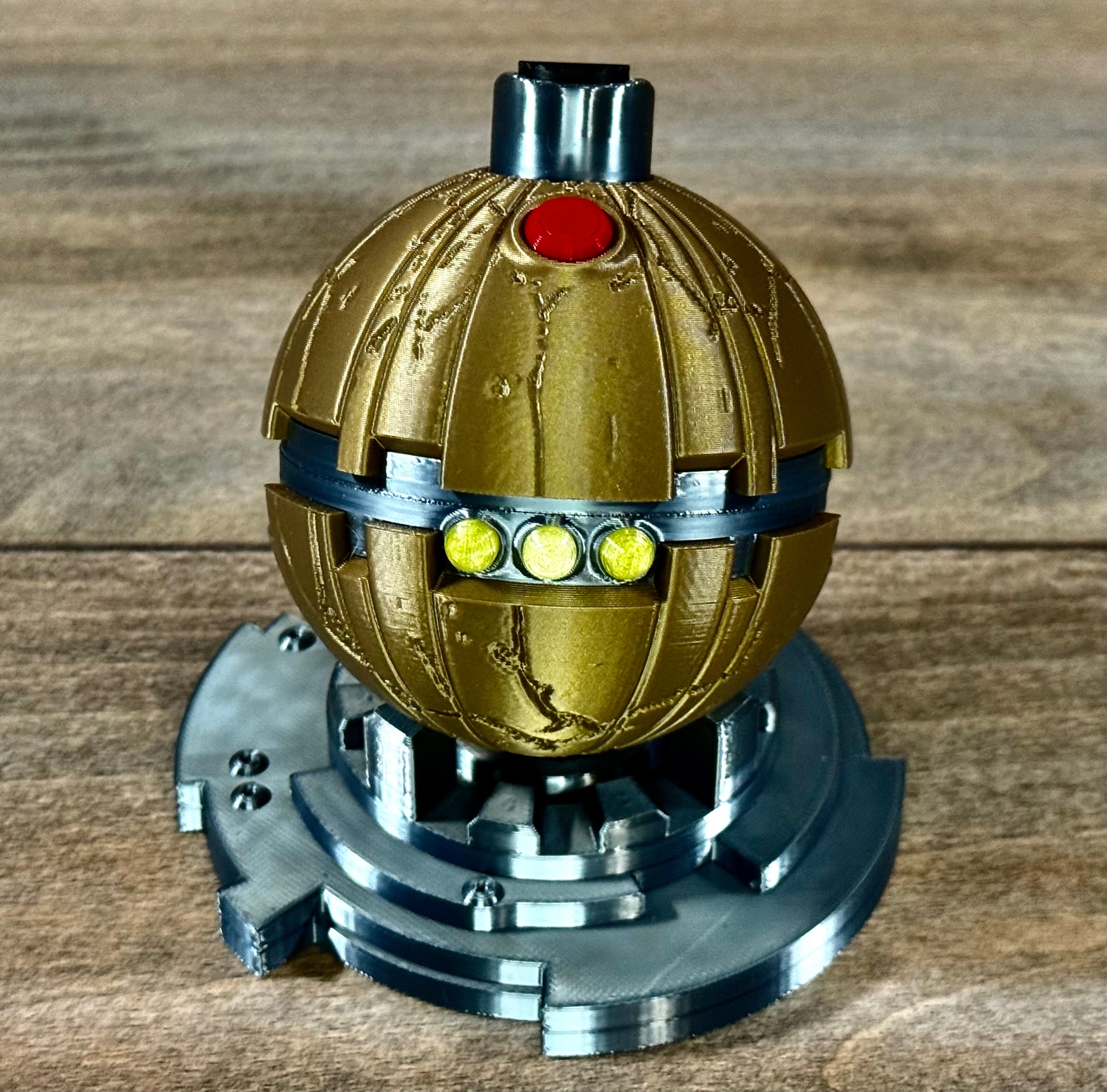 Thermal Detonator Prop Replica with Display Stand | 3D Printed Sci-Fi Collectible