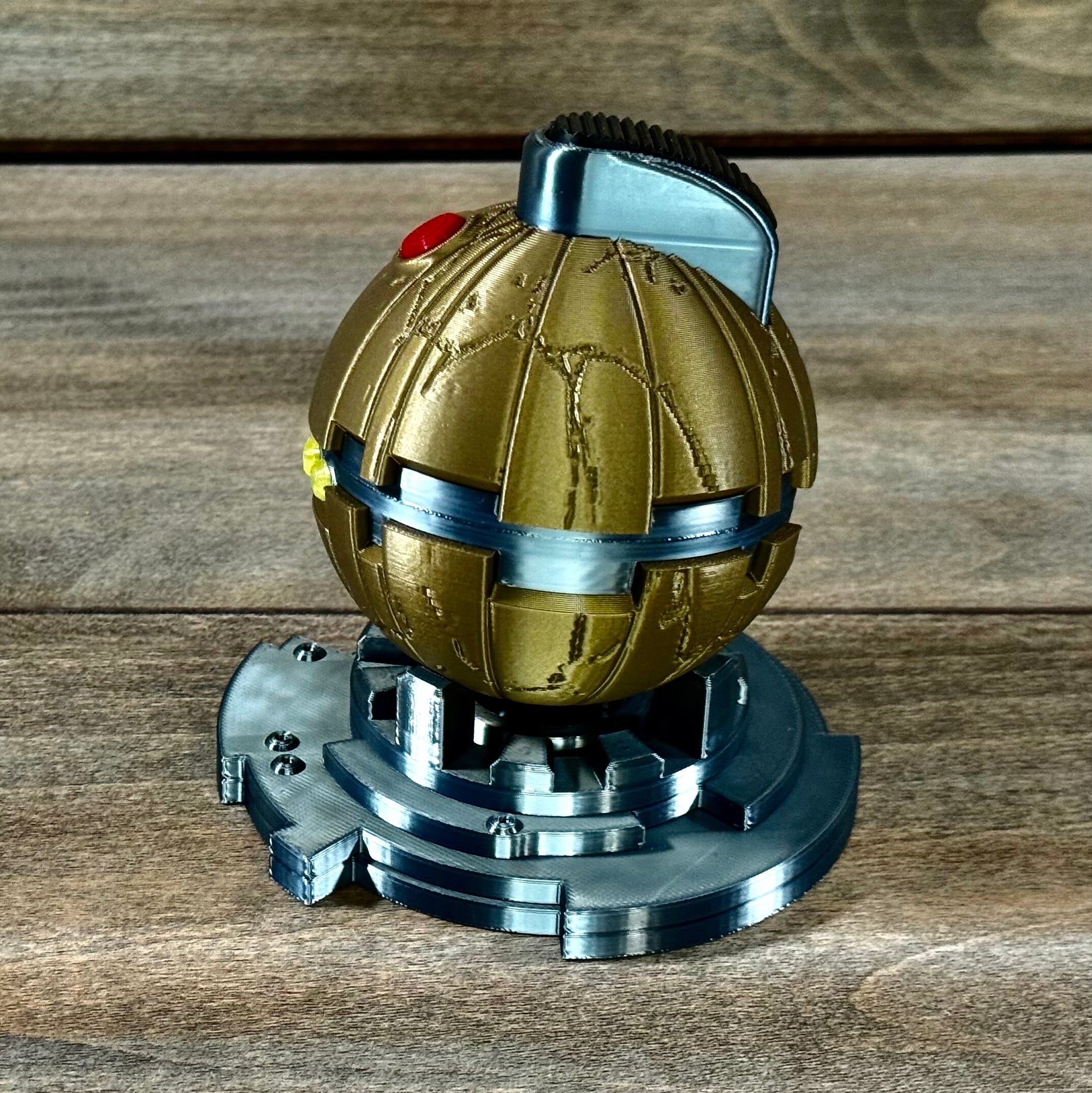 Thermal Detonator Prop Replica with Display Stand | 3D Printed Sci-Fi Collectible