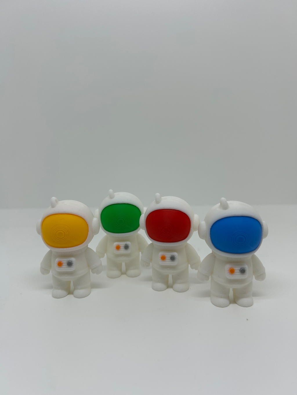 Tiny Spaceman & Little Alien Keychain Set | Multi-Color 3D Printed Accessories