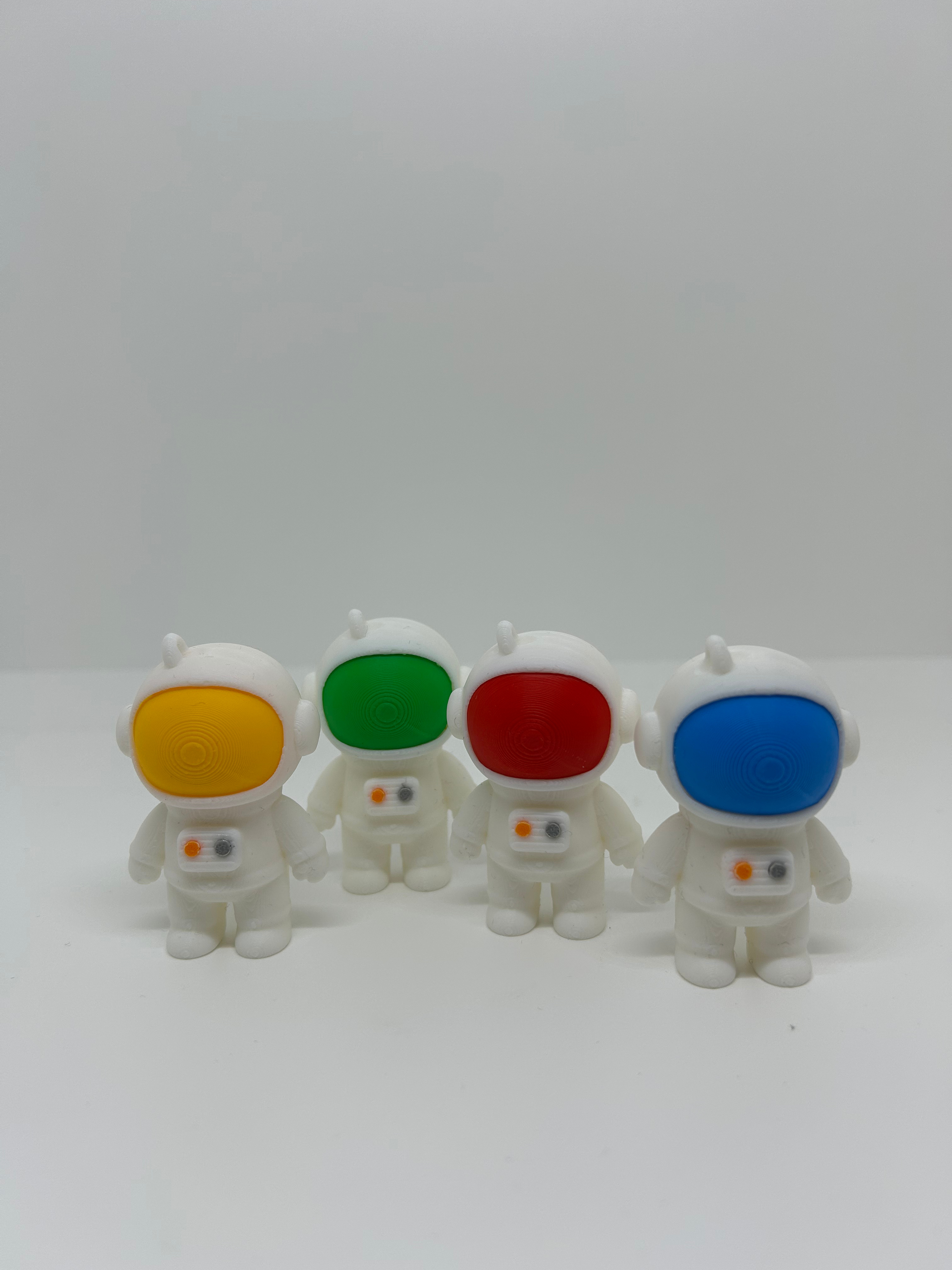 Tiny Spaceman & Little Alien Keychain Set | Multi-Color 3D Printed Accessories