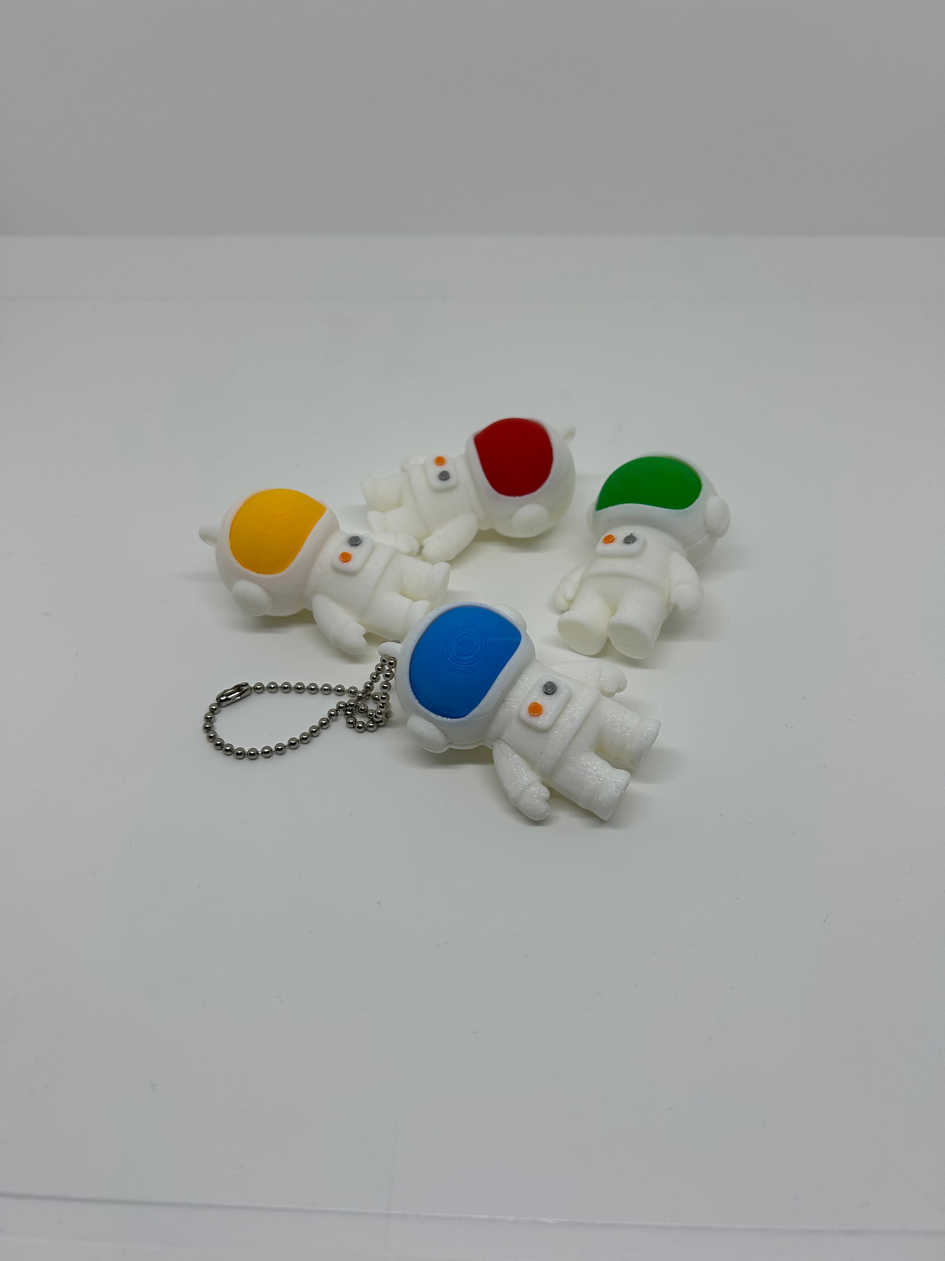 Tiny Spaceman & Little Alien Keychain Set | Multi-Color 3D Printed Accessories