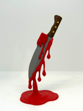 3D Printed Floating Bloody Knife Decoration